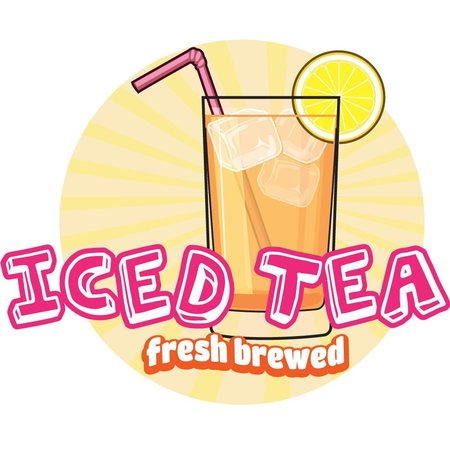 SIGNMISSION Safety Sign, 9 in Height, Vinyl, 6 in Length, Iced Tea, D-DC-48-Iced Tea D-DC-48-Iced Tea